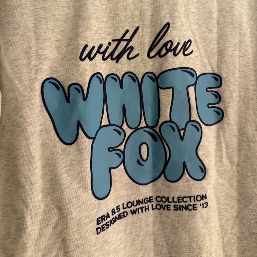 White Fox Boutique With Love Always Oversized Tee Grey Marle 100% Cotton - Picture 12 of 14